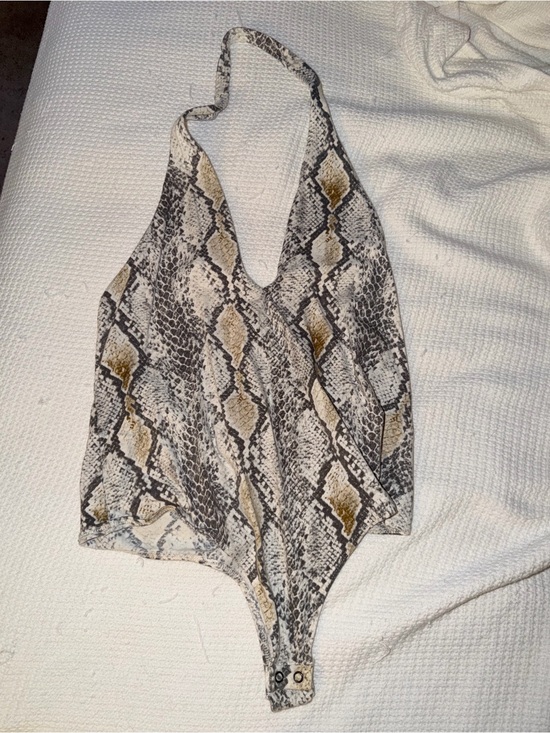 Tops - Express One Eleven Snakeskin Halter Bodysuit – Size Large